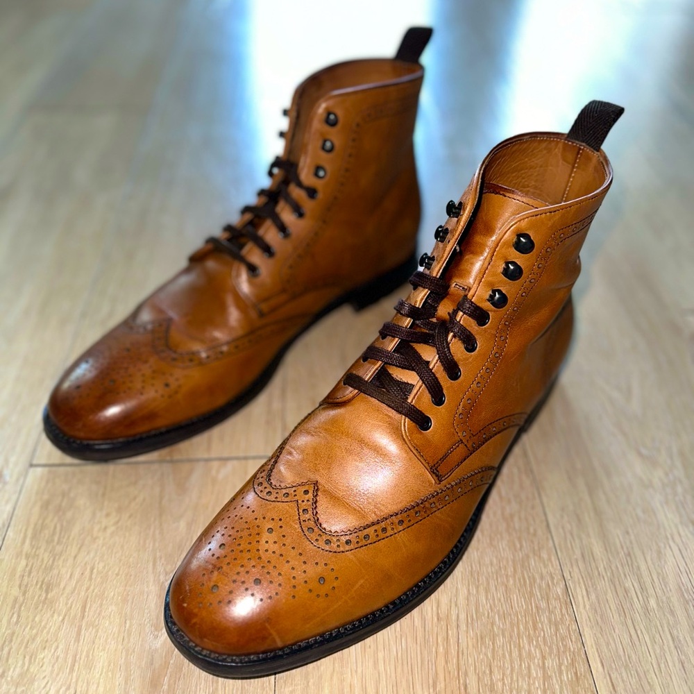 Nordstrom Brand Brown Wingtip Dress Boots Size 10 D MENS